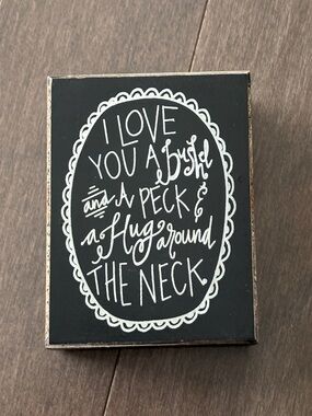 HOBBY LOBBY Wooden Block Sign, Bushel & A Peck Hand-Lettered Quote, Love Decor